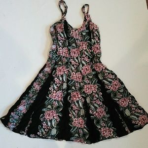 Tropical striped pattern sundress